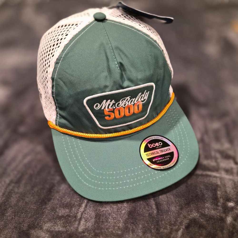 BOCO Gear Mt Baldy 5000 Technical Trucker Hat Hoka REI Trials of Miles Green